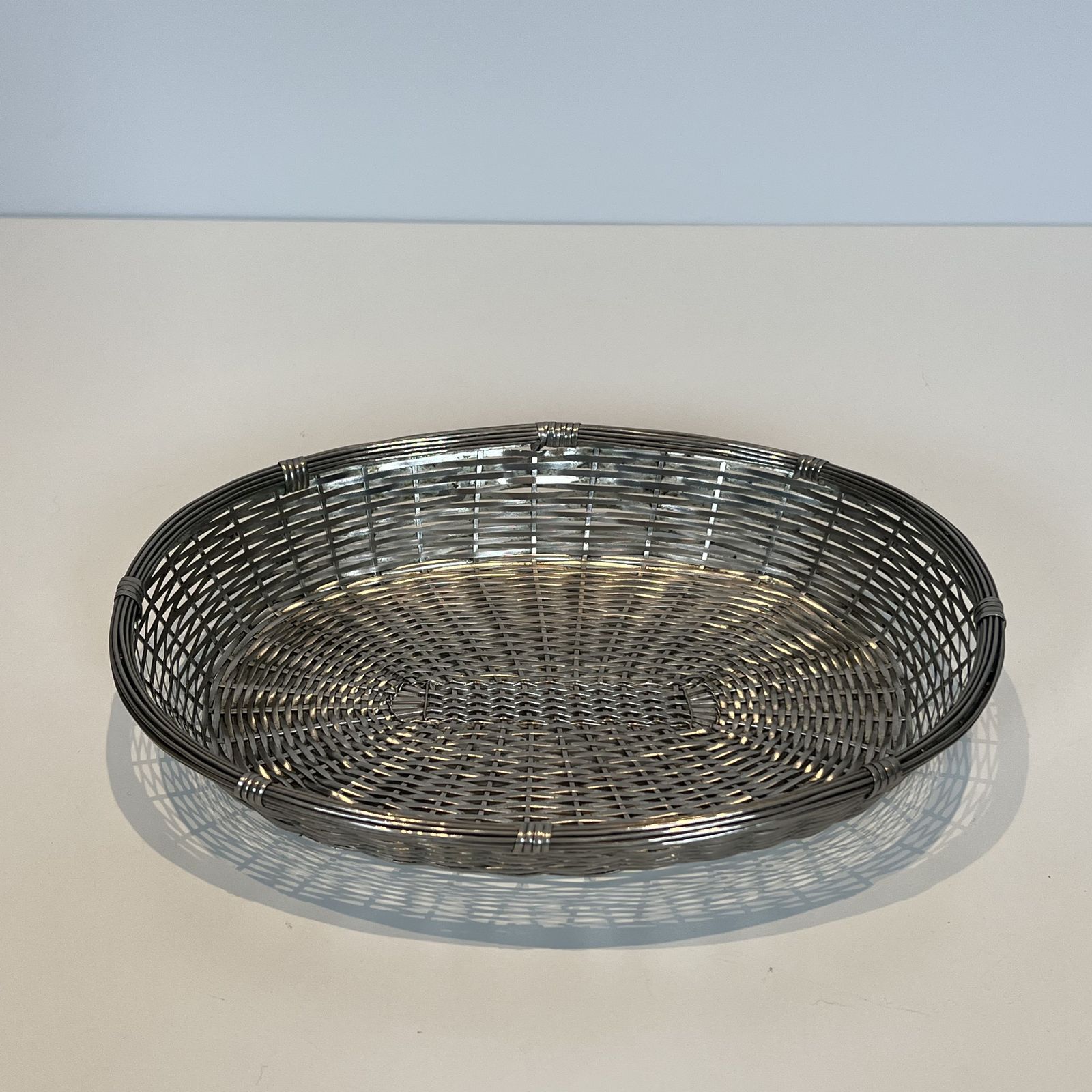 Basket / Trinket Tray Made Of Silver Metal Wire photo furniture