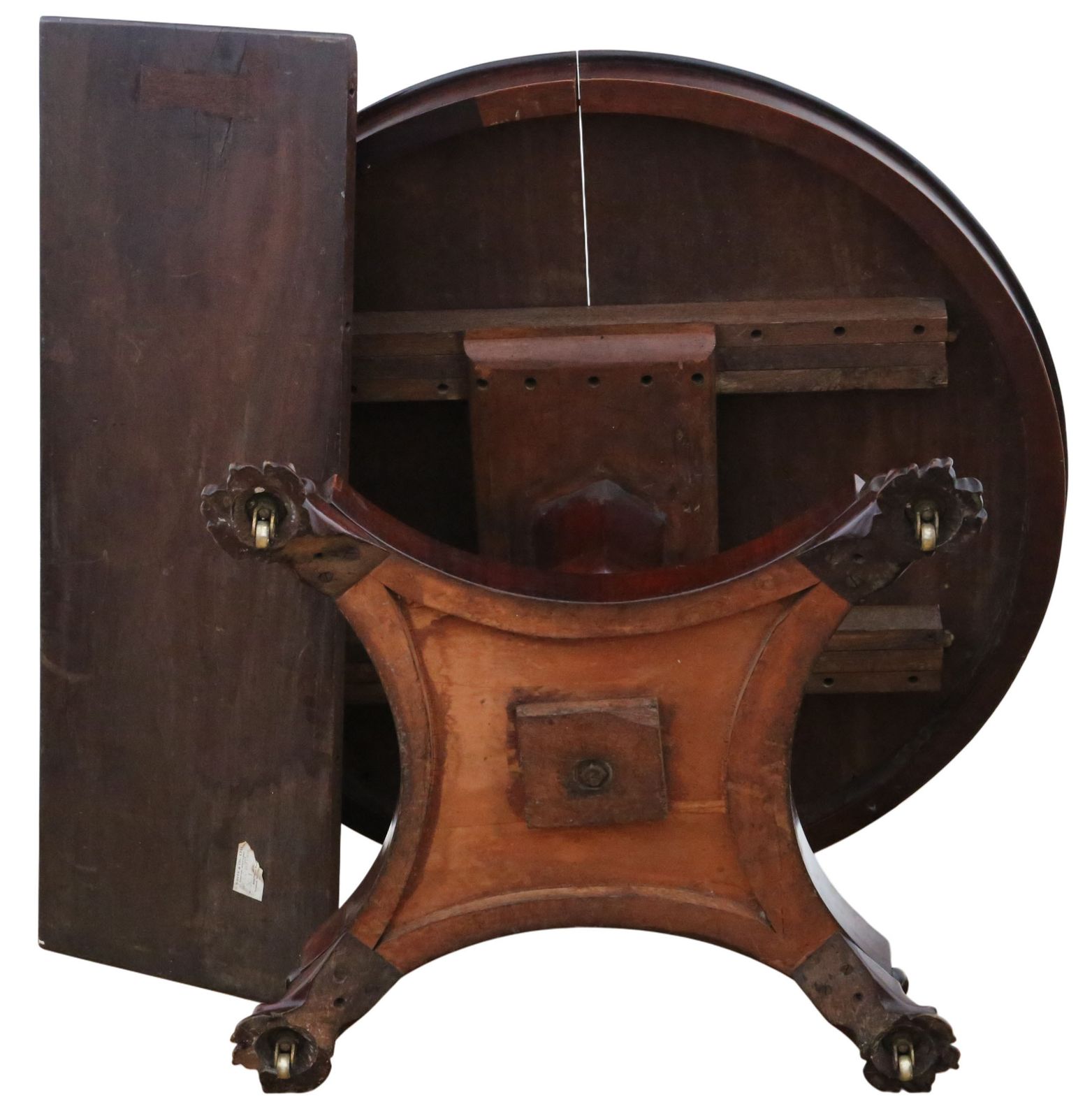 photo furniture Antique Large William IV Mahogany Extending Dining Table – Fine Quality Single Pedestal