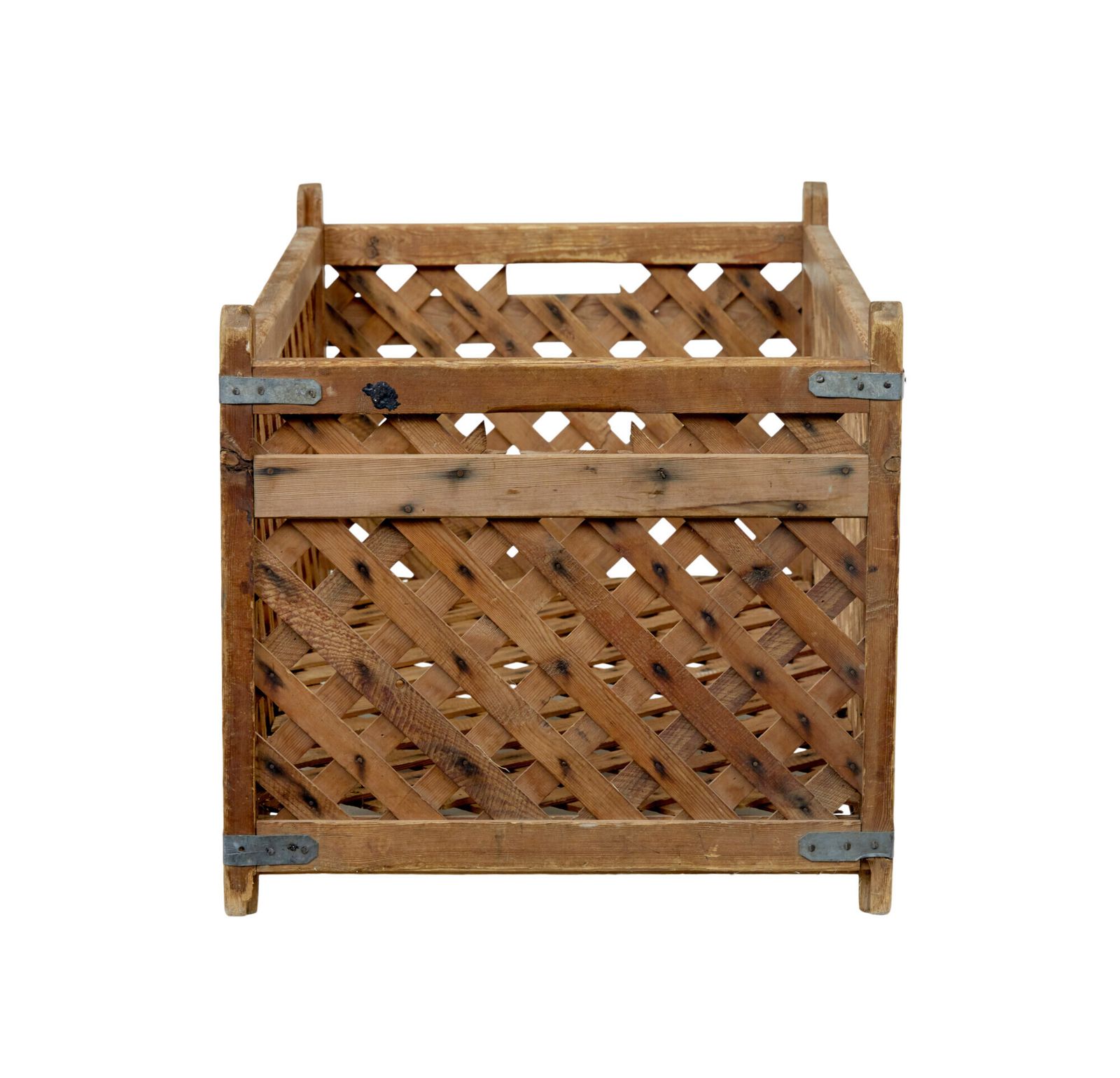 19th Century Scandinavian Pine Log Basket photo Home Decor