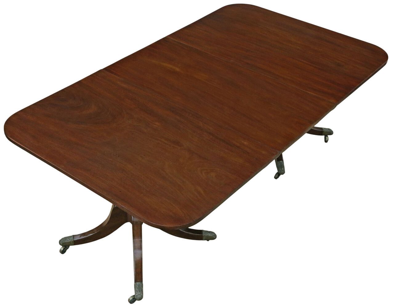 Antique 19th Century Georgian Mahogany Extending Dining Table – Large Twin Pedestal photo Furniture