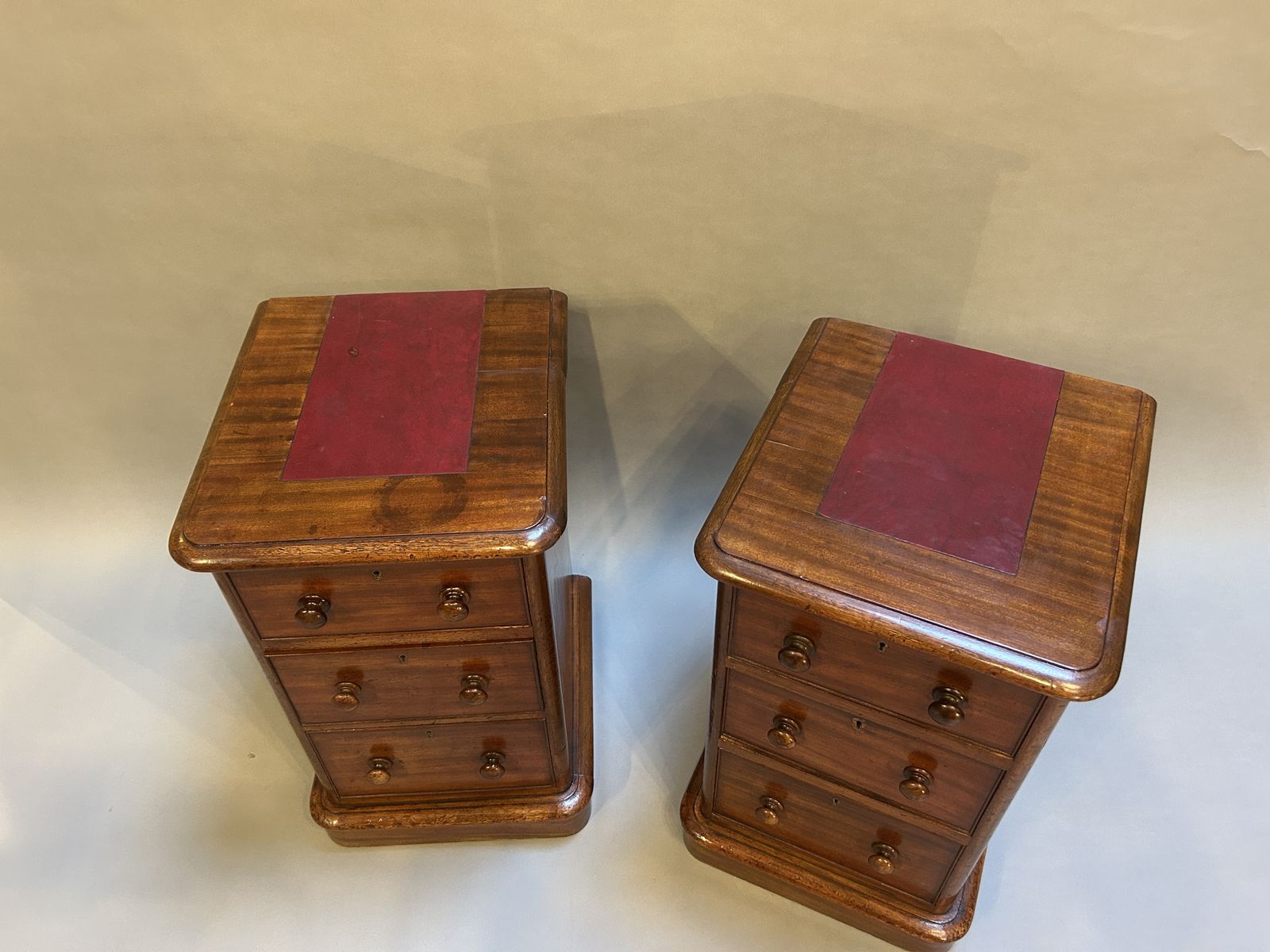 Pair Victorian Bedside Chest Of Drawers photo for sale