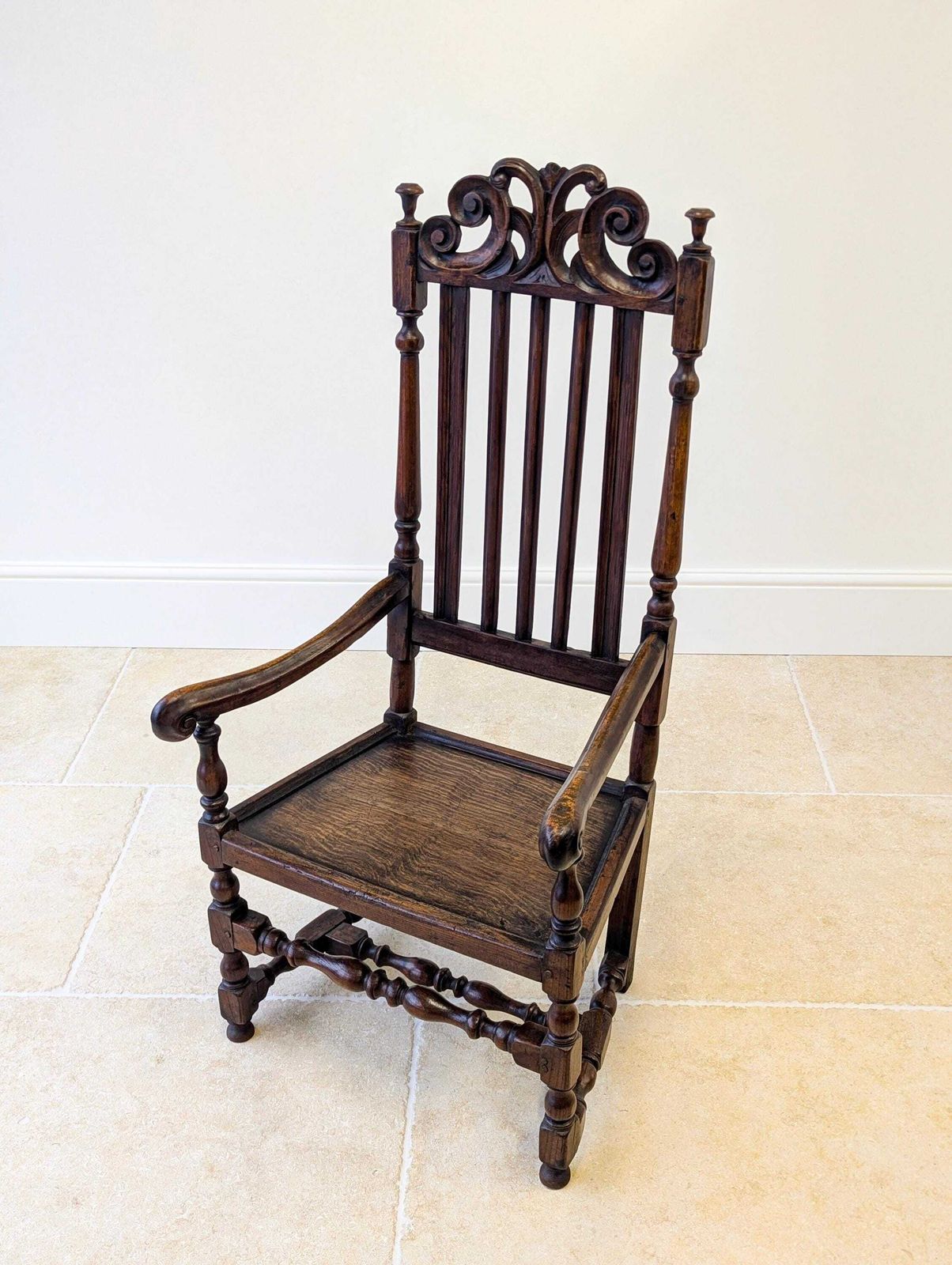 Antique William And Mary Oak Armchair C.1700 photo Furniture