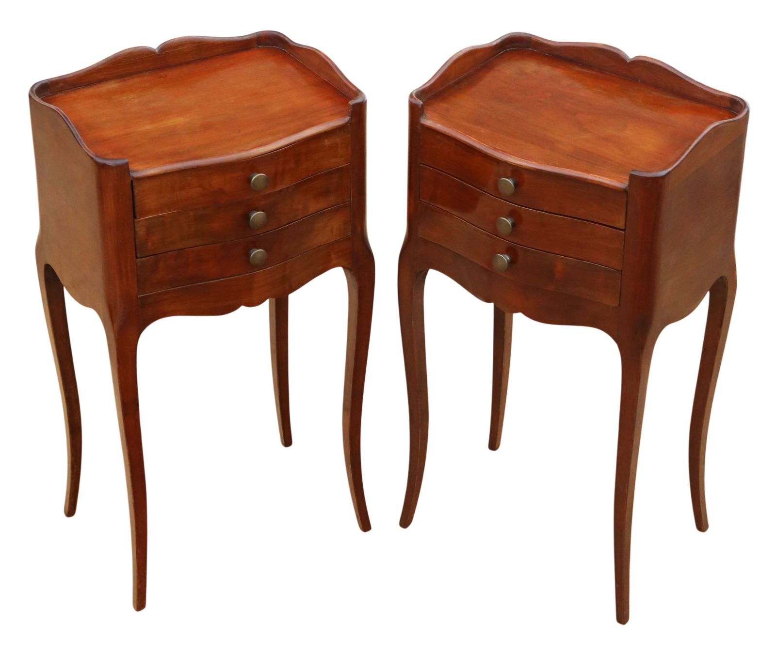 Vintage Retro Pair Of Walnut And Chestnut Bedside Tables – Warm Colour, Fine Quality photo Furniture