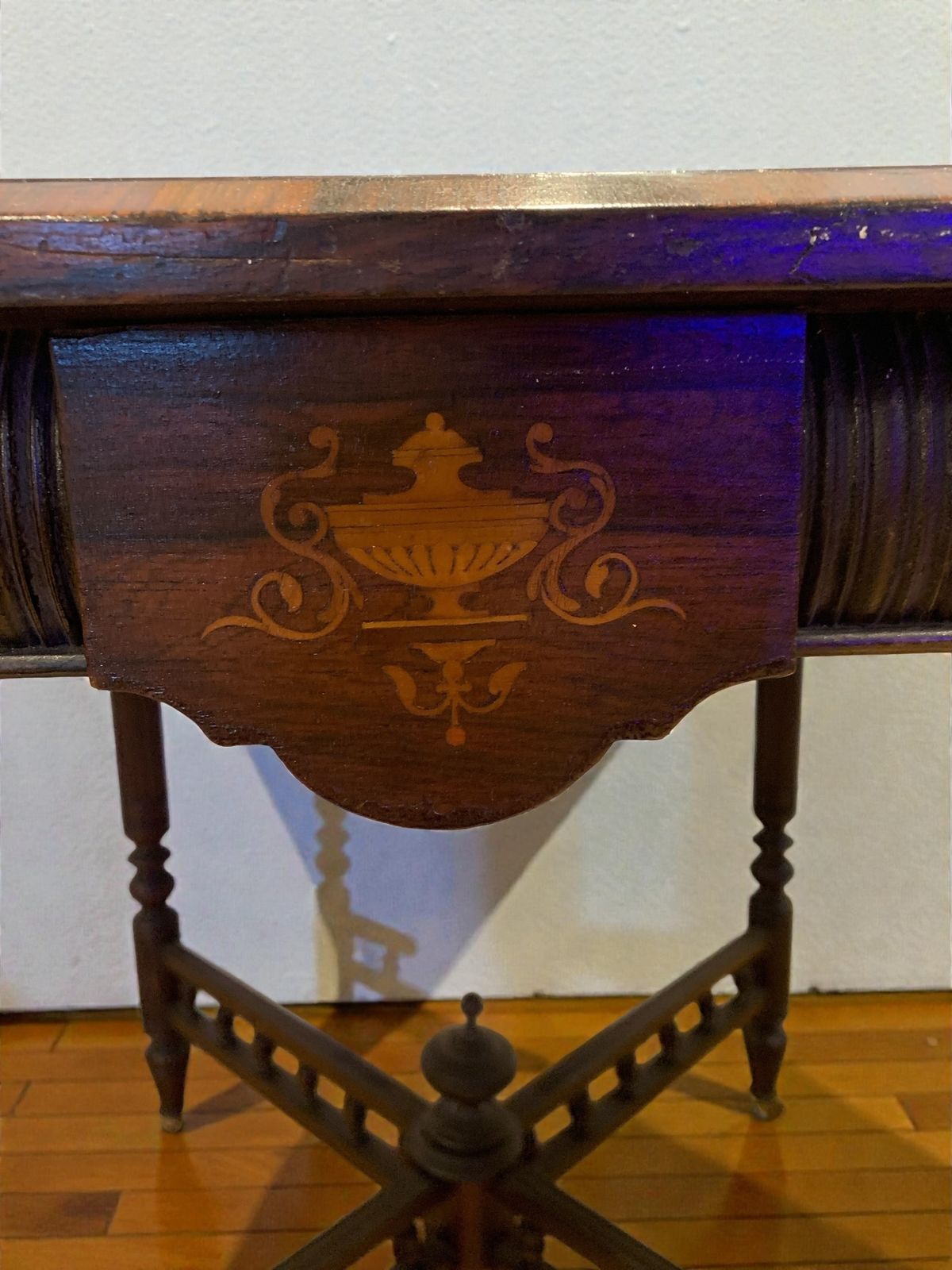 Furniture Antique Victorian Rosewood Centre Table With Inlay  Circa 1880's photo