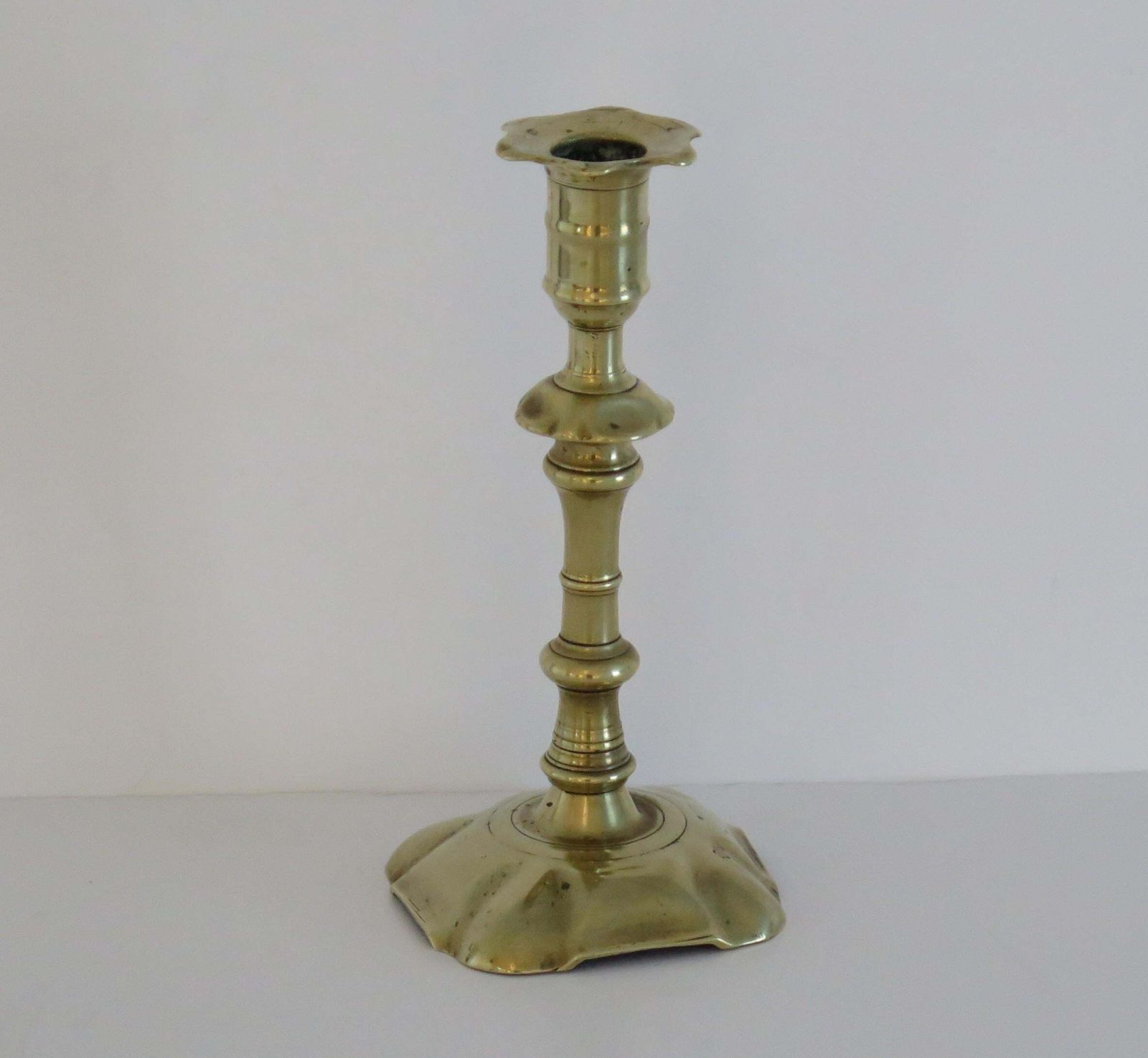 English Georgian Solid Brass Candlestick Seemed, Circa 1770 photo furniture
