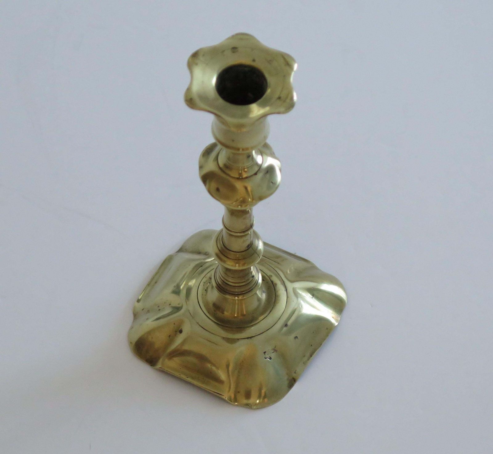 English Georgian Solid Brass Candlestick Seemed, Circa 1770 photo Home Decor