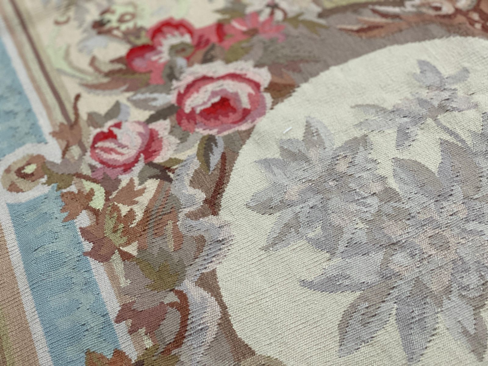 Traditional Carpet French Aubusson Style Area Rug Handwoven Wool Rug Needlepoint photo 3274.0