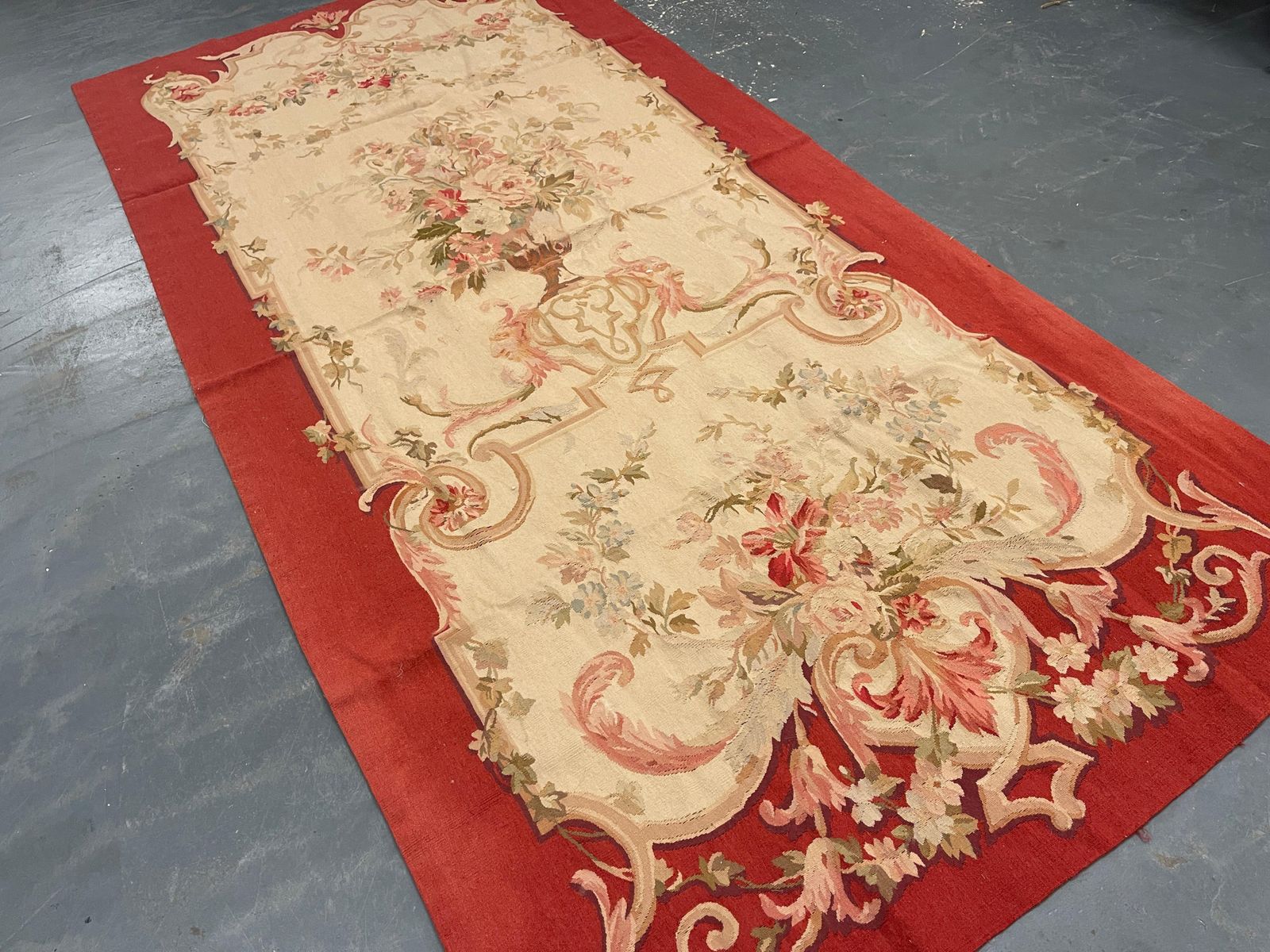 French Aubusson Style Panel Handwoven Wool Needlepoint photo furniture