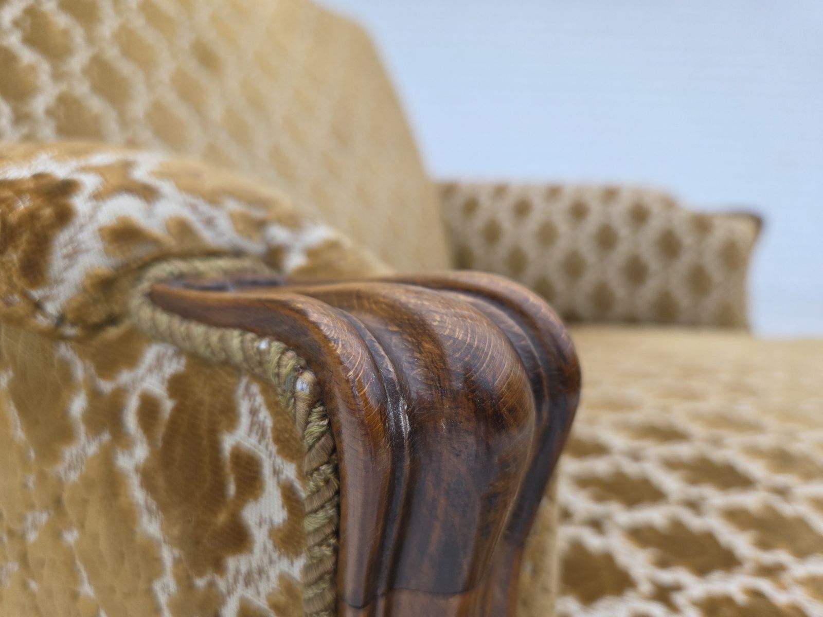 1950s, Danish Relax Chair, Furniture Velour, Carved Ash Wood. photo vinterior