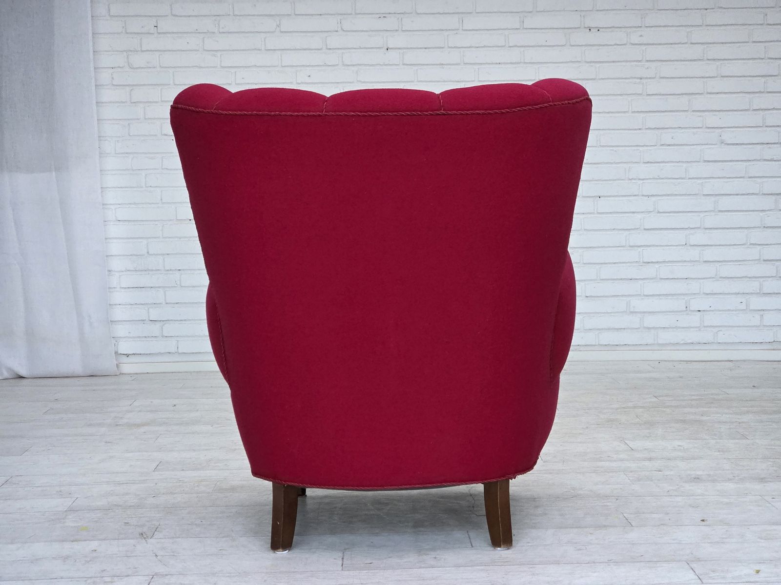 photo buy 1960s, Danish Armchair, Furniture Wool, Beech Wood Legs.