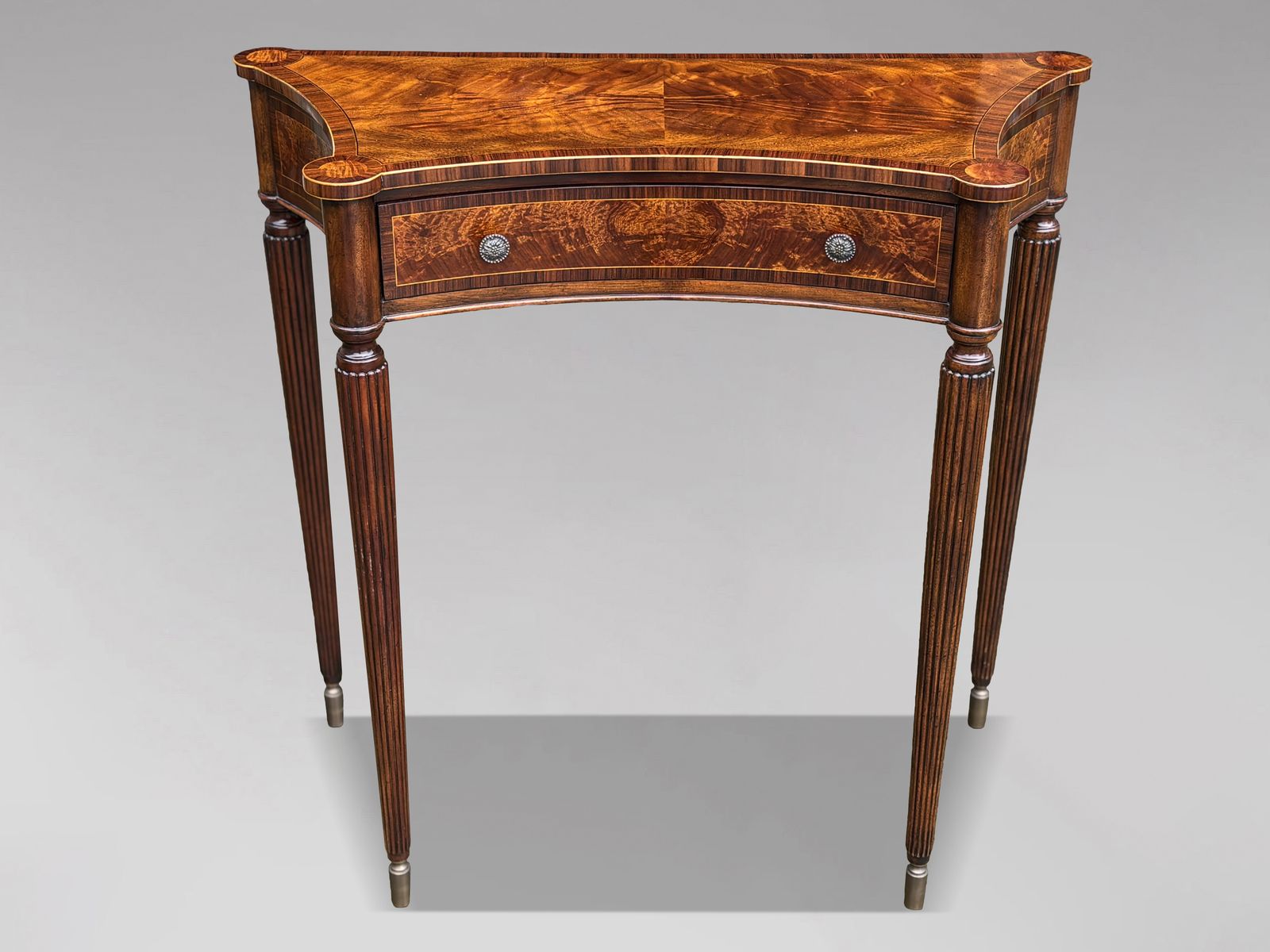 1980's Quality Walnut Inlaid Console By Brights Of Nettlebed photo furniture