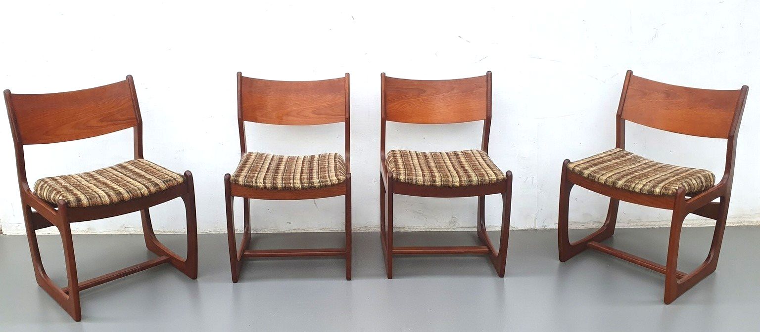 Set Of Four Mid Century Modern  "Danish Range" Teak Chairs By Portwood photo furniture