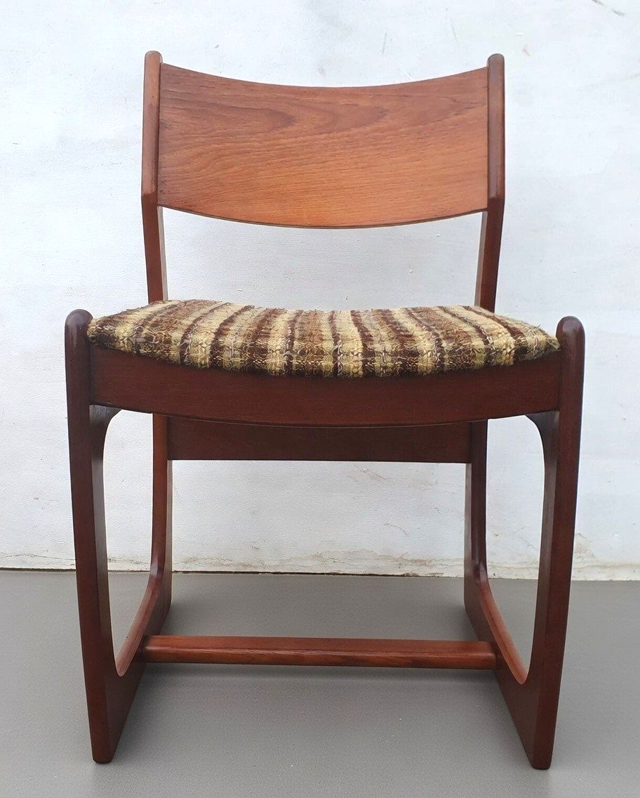 Set Of Four Mid Century Modern  "Danish Range" Teak Chairs By Portwood photo vintage