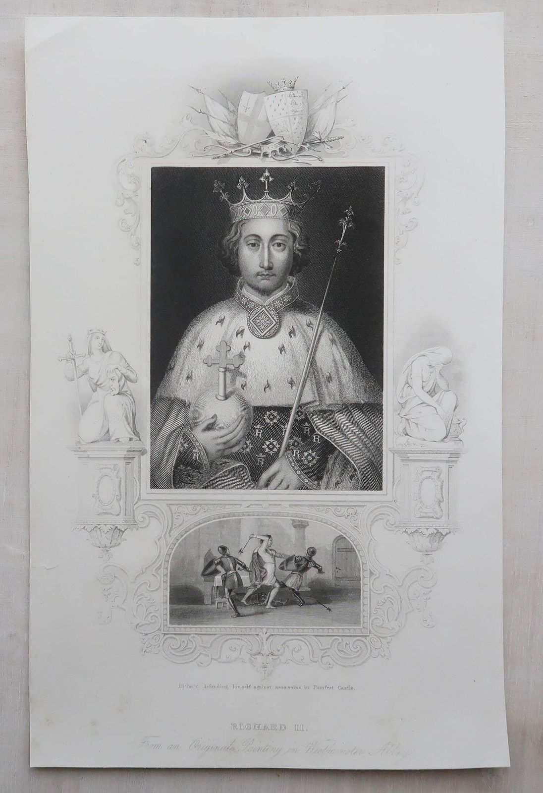 Set Of 24 Original Antique Prints Of Kings Of England, C.1840 photo 225.0