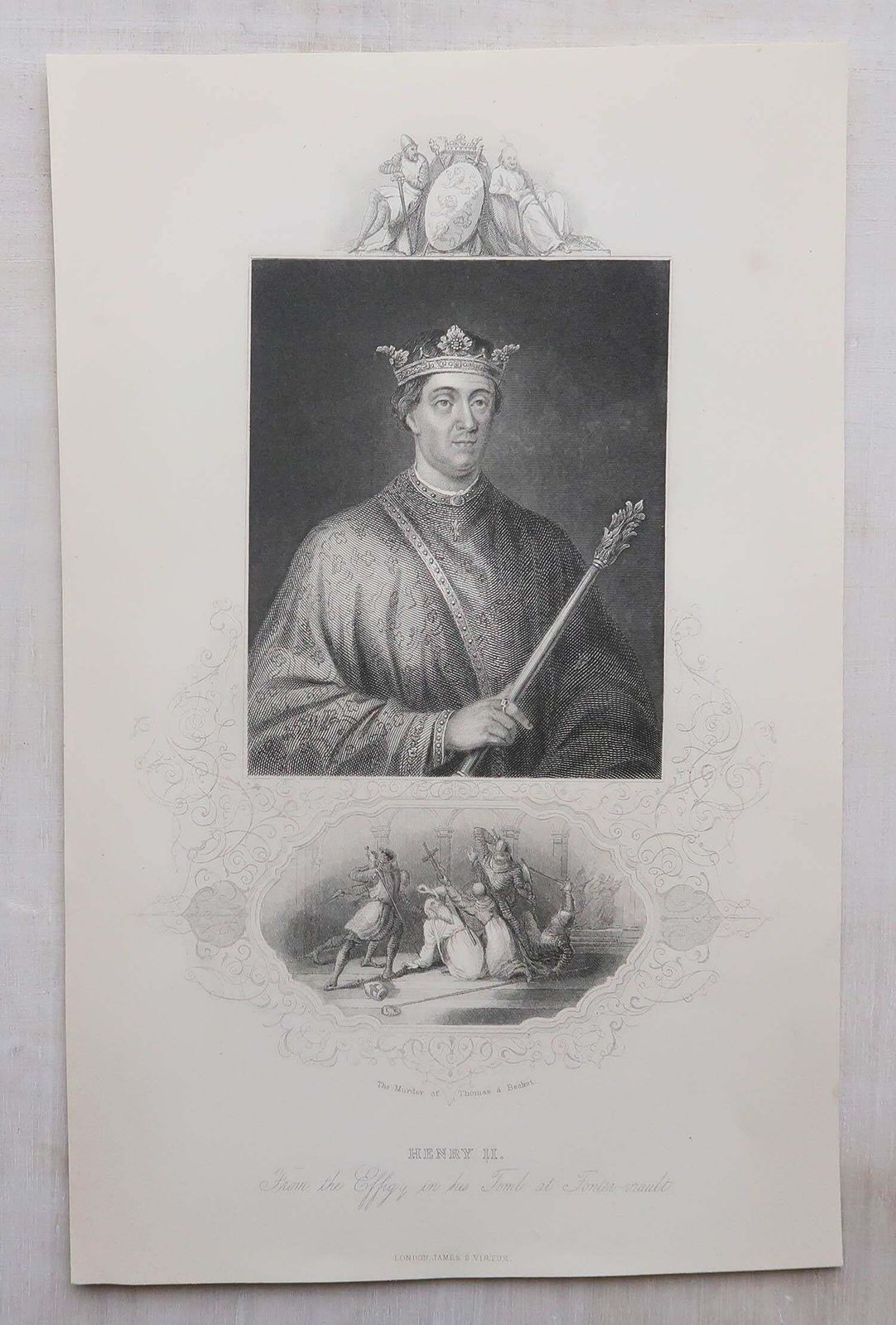 photo buy Set Of 24 Original Antique Prints Of Kings Of England, C.1840