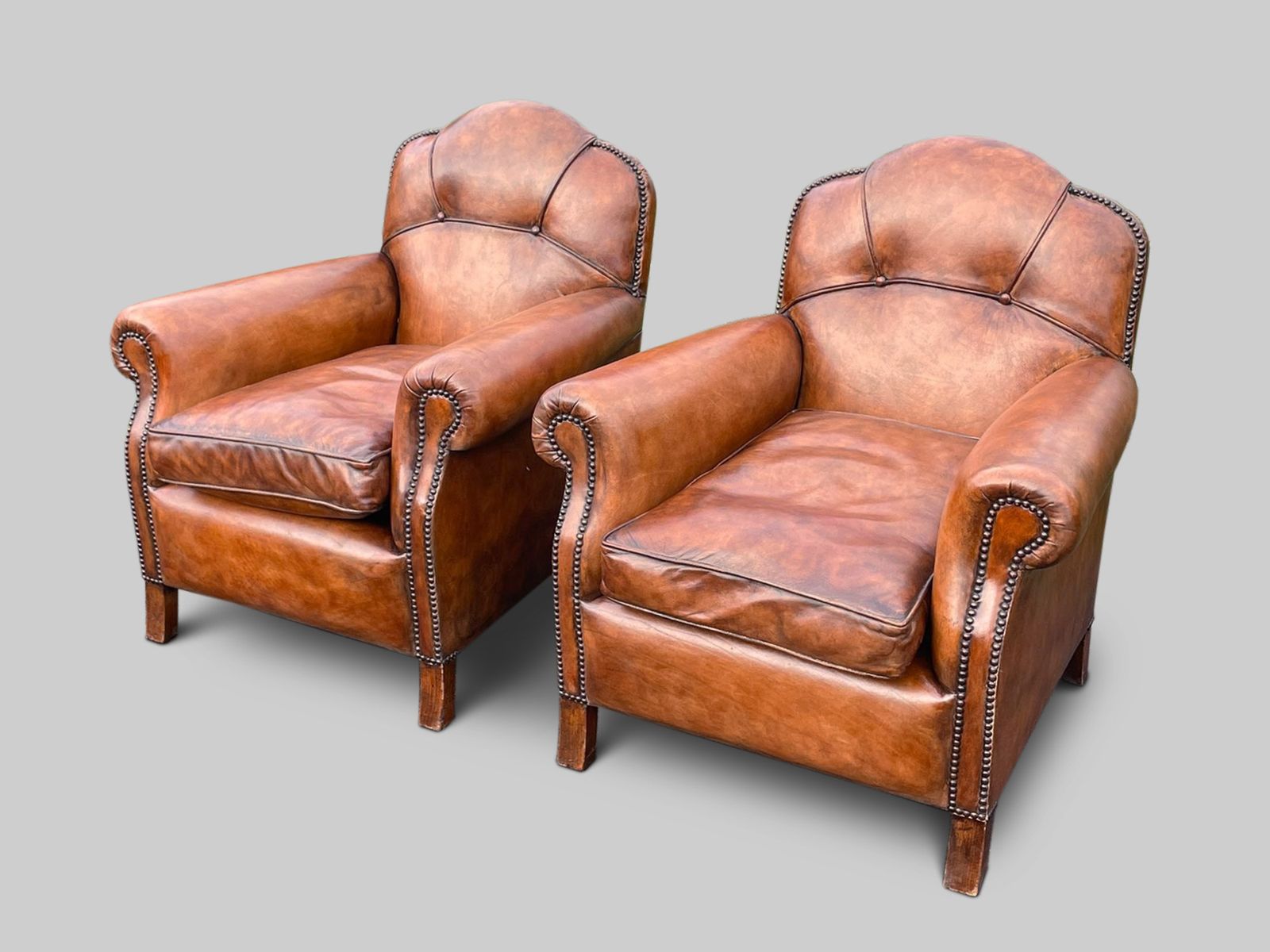 Pair Of 20th Century French Leather Club Chairs photo 3125.0