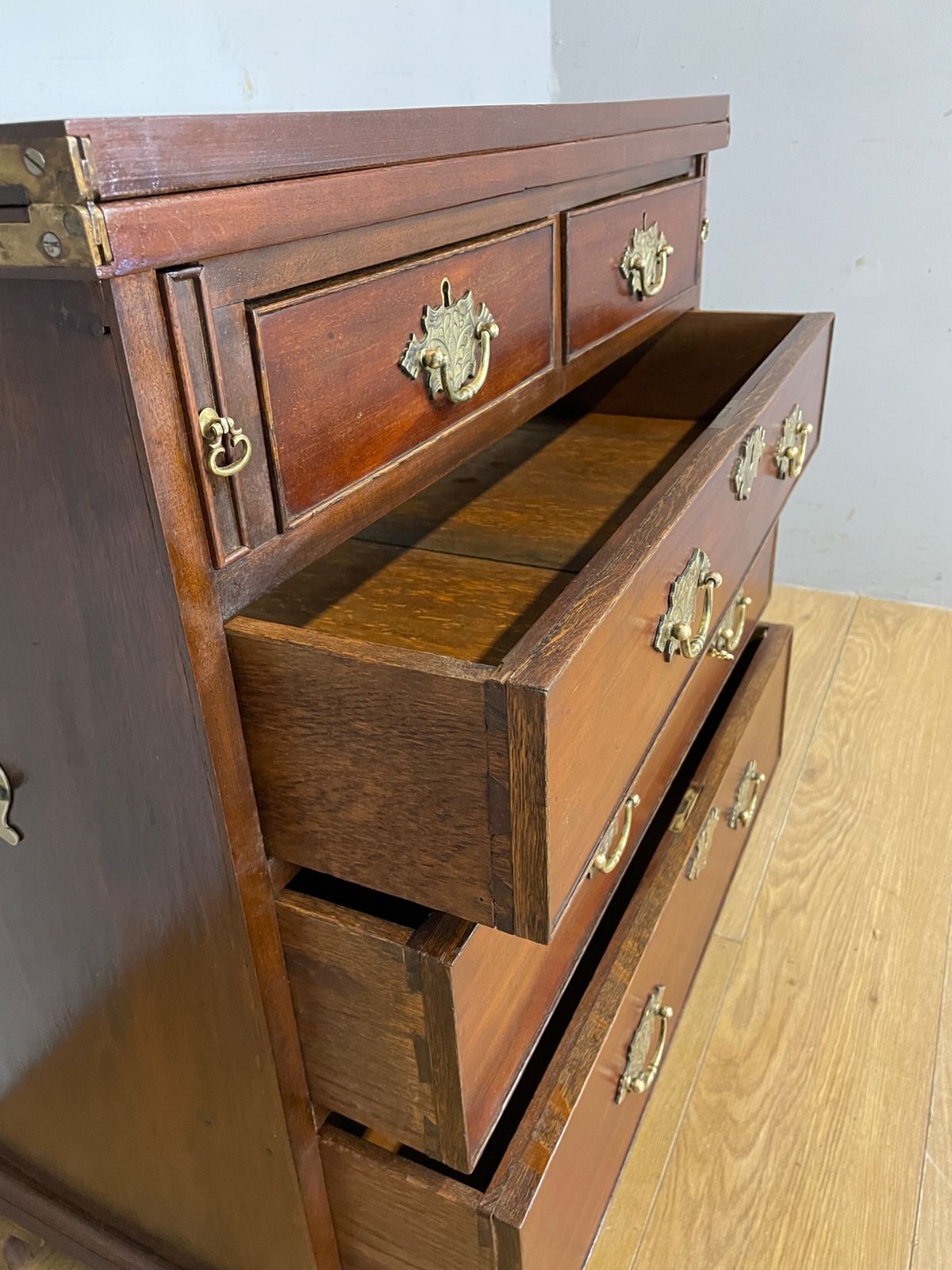 C19th Small Mahogany Bachelors Chest On Bracket Feet photo 985.0
