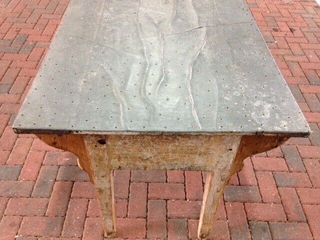 19th Century Zinc Top French Florist Table photo for sale