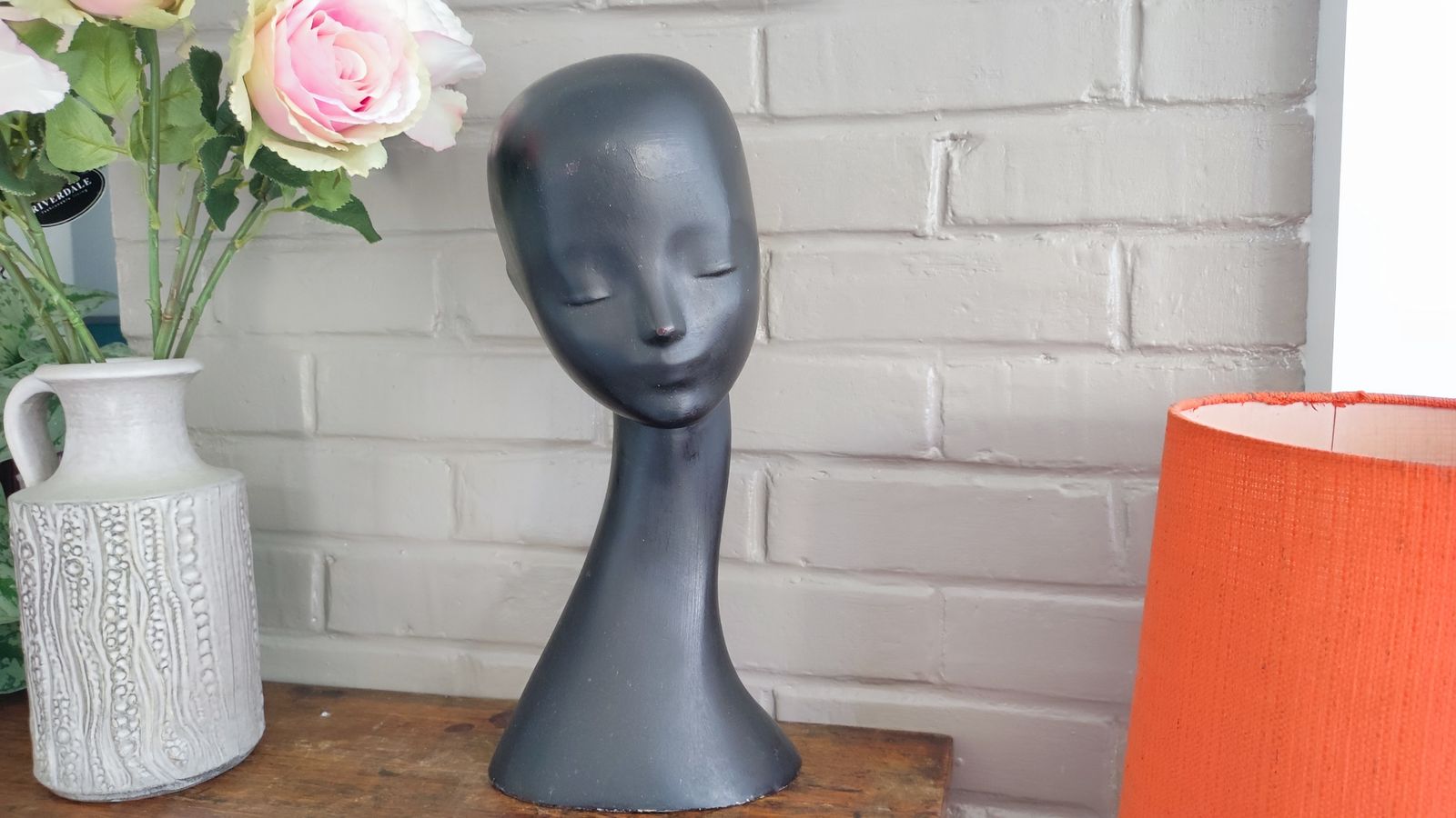 273.0 1950s French Mannequin Head Modern Resin Woman Bust By Camaflex Paris photo