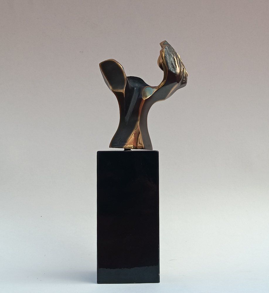 Aluminum & Bronze Sculpture In The Air Of His Flight By José Lucas, 2000