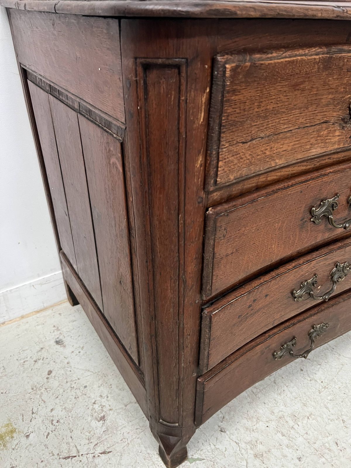 Furniture Louis XX Style Chest Of Drawers In Solid Oak From The 18th Century photo