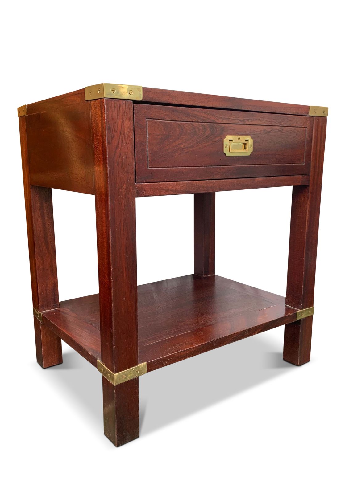 Kennedy For Harrods Pair Of Rosewood Military Campaign Nightstands With Drawer photo vintage
