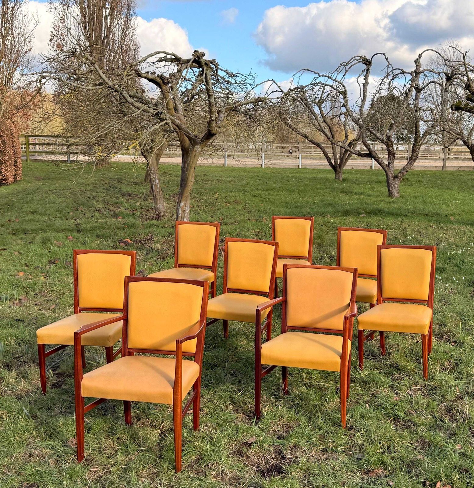 Mid Century Mahogany Set Of Eight Dining Chairs By Marin Hall For Gordon Russell 1970 photo buy