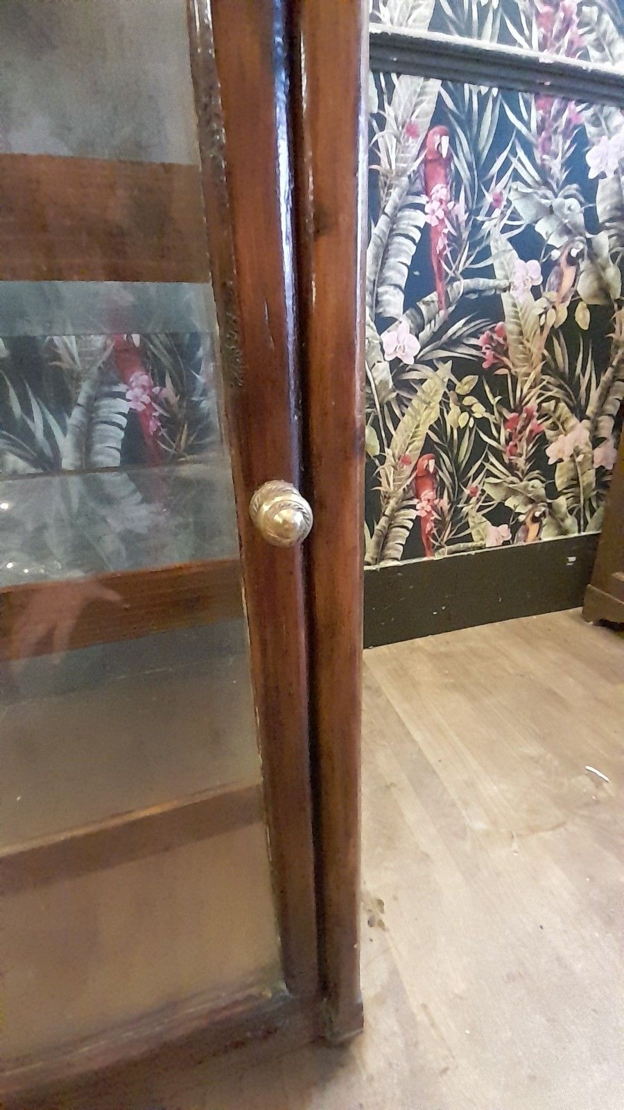 Antique Victorian Shop  Display Glass Cabinet With 5 Shelves And 1 Door photo for sale