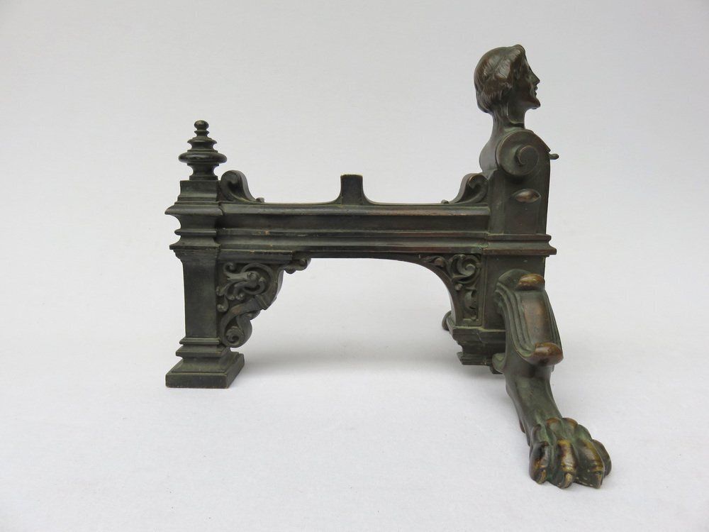 Historicist Bronze Andirons, 19th Century, Set Of 2 photo Home Decor