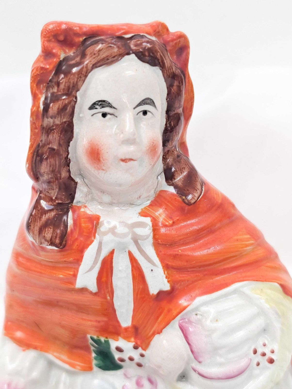Art Antique Staffordshire Red Riding Hood Flat Back C.1865. Rare Vintage Collectible. photo
