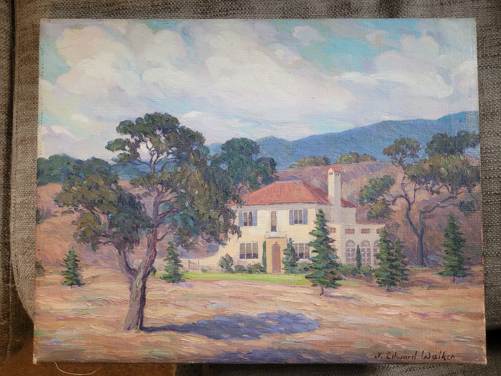 Californian House.  Oil On Canvas By J Edward Walker