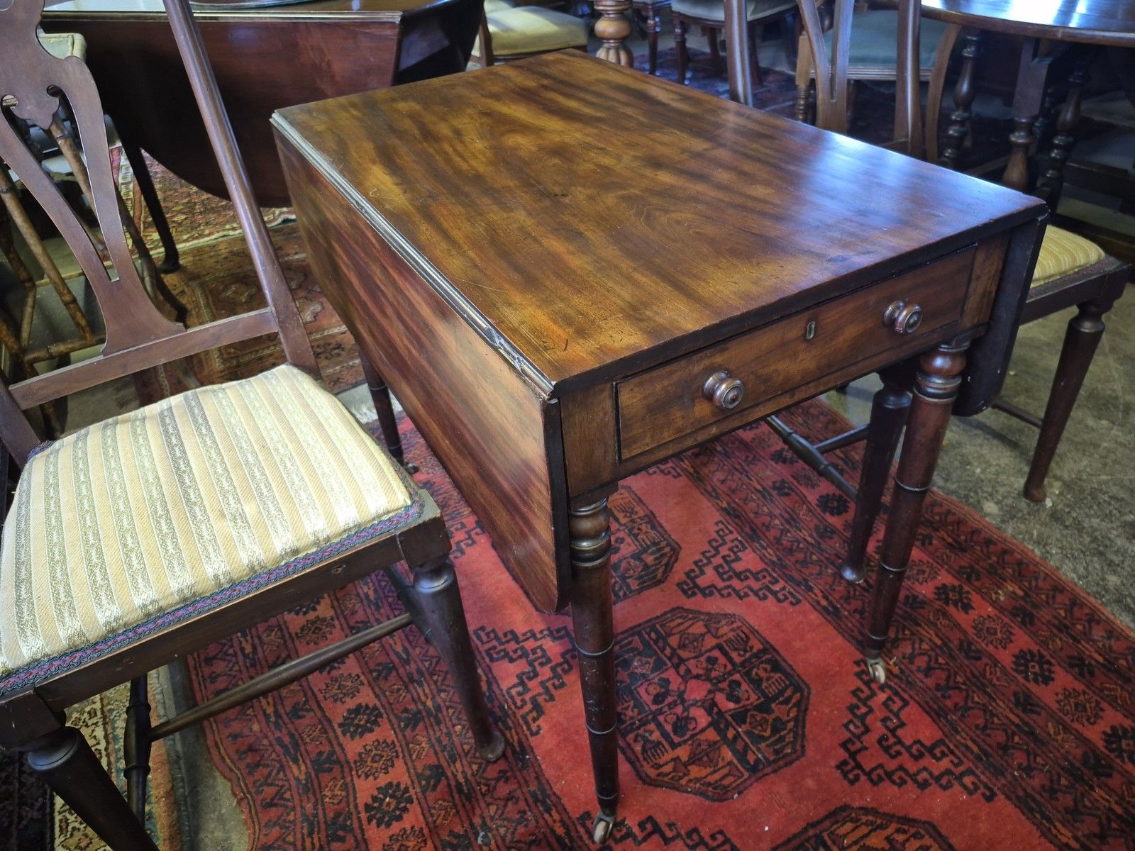 A Fabulous Quality Regency Cuban Mahogany Pembroke Side Table Cocus Wood Strung photo vinterior
