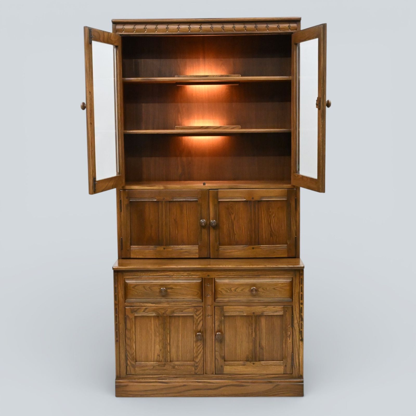 photo furniture Ercol Mural Wall Unit Drinks Display Cabinets Golden Dawn Free Uk Delivery*