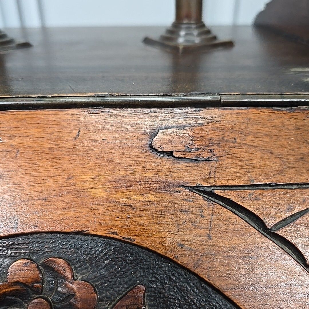 Antique Edwardian Coal Scuttle Box Wooden Fireside Carved Storage Brass Retro photo vinterior