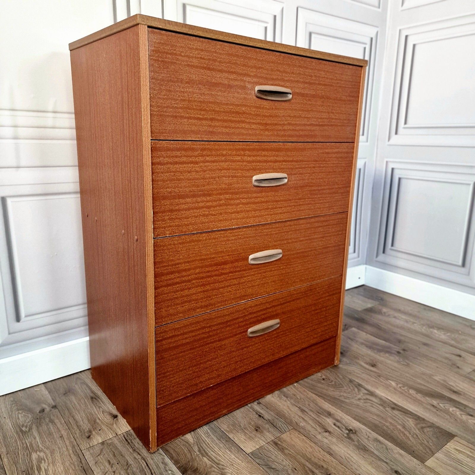 Retro Chest Of Drawers Vintage Mid Century Modern Wood Effect Teak? Mcm