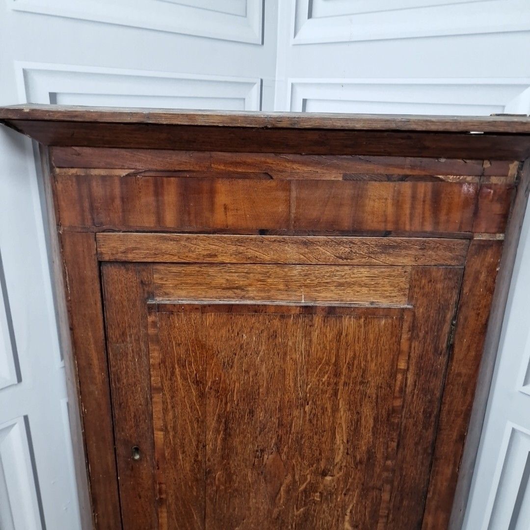 Antique Georgian Corner Cabinet Single Door Hanging Cupboard Long Case photo vinterior