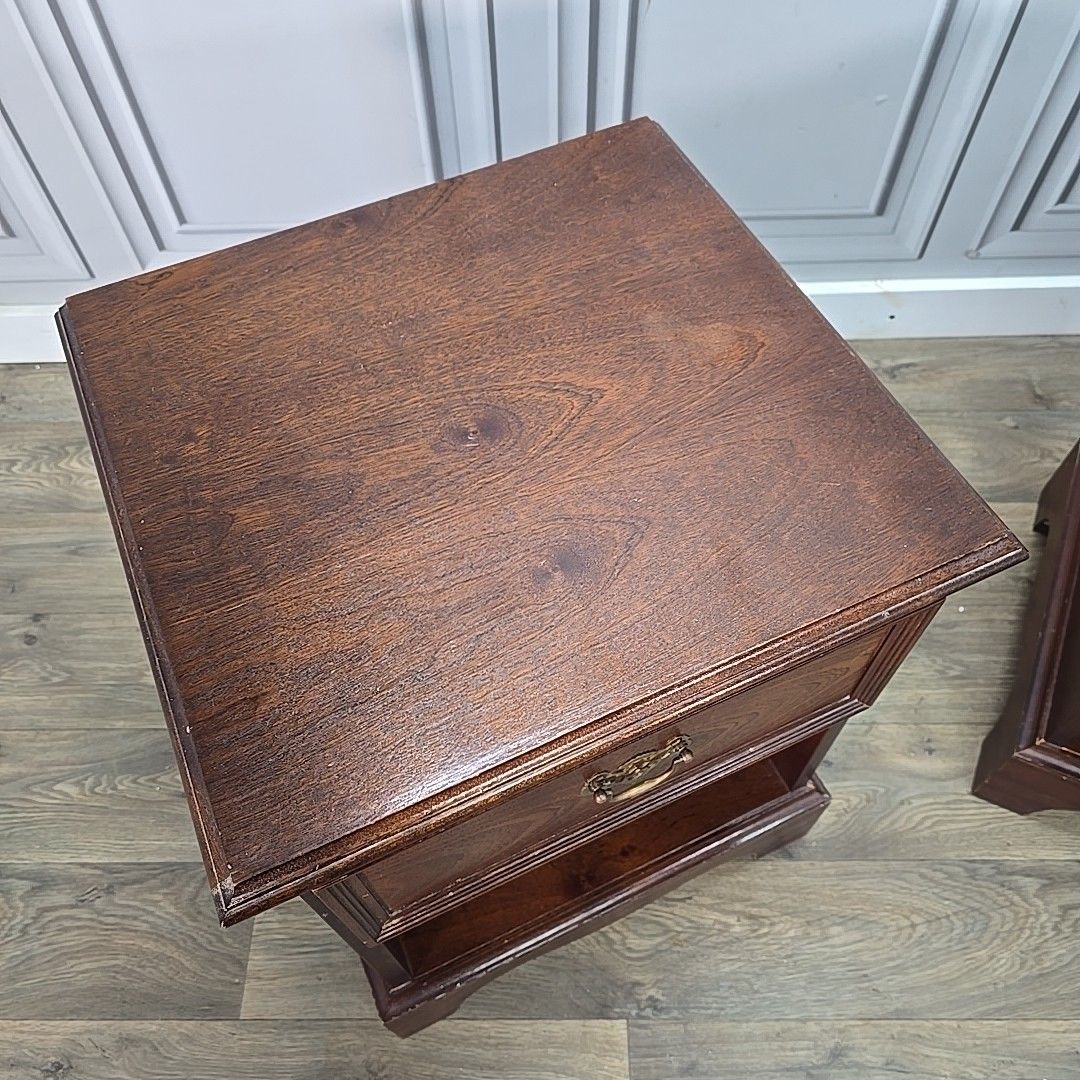 Antique Georgian Style Cabinets Pair Bedside Cupboard Tables Night Stands photo for sale