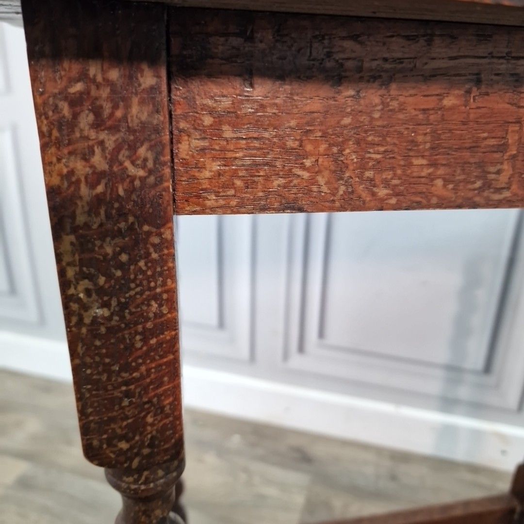Antique Oak Hall Table – Solid Wood Barley Twist Legs – Jacobean Style Lamp Side photo buy