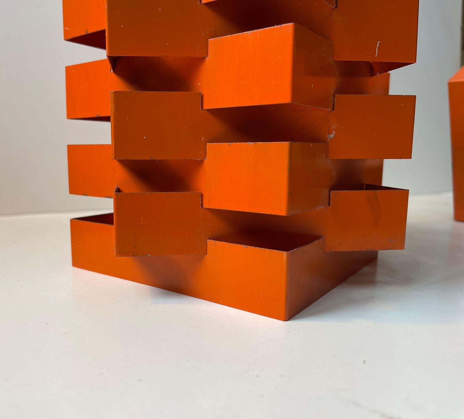 Lighting Nordisk Solar Orange Geometric Octave Pendant Lamps By N. Esmann & H. C. Jensen photo