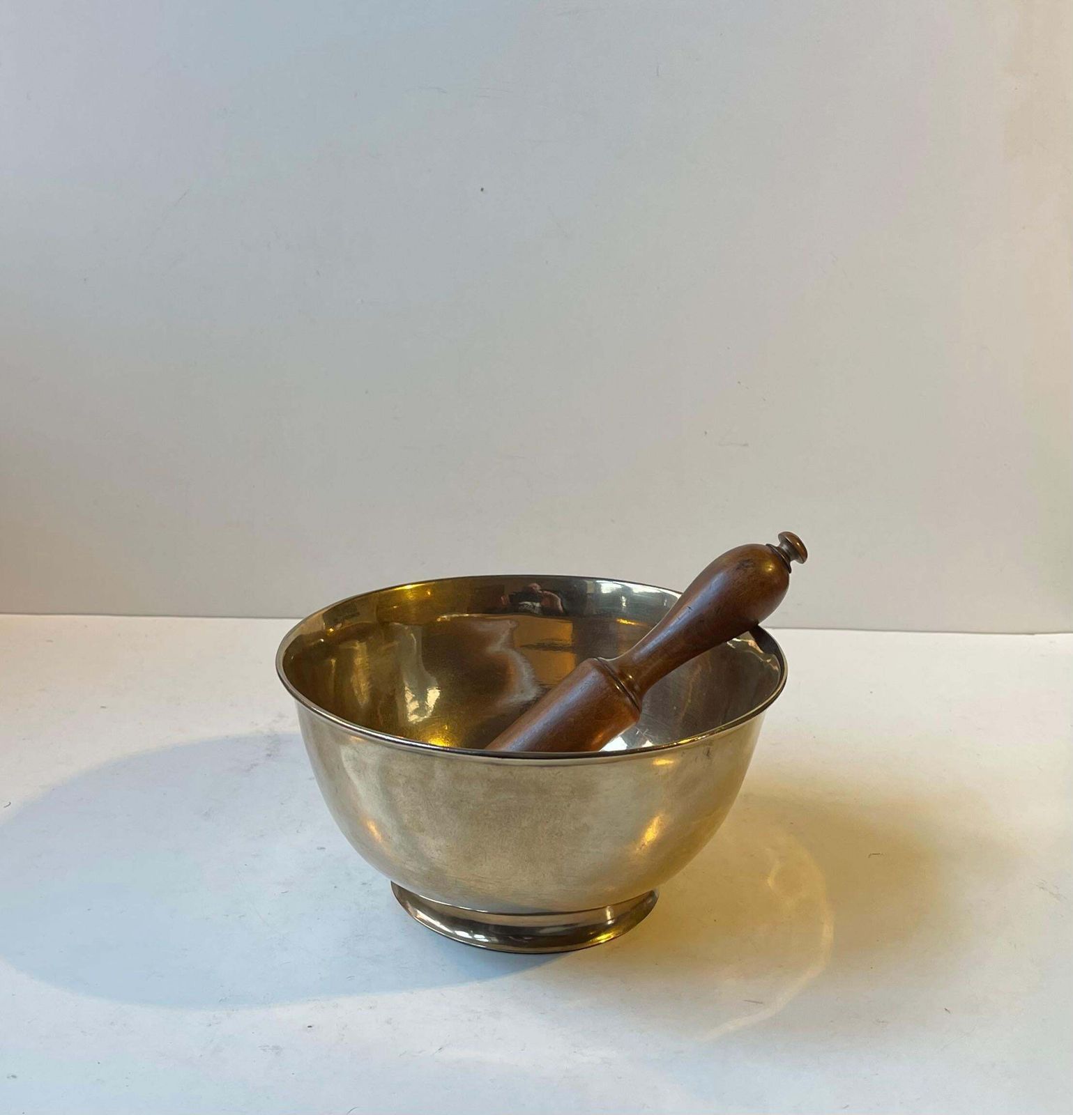 Vintage Bronze Yoga Meditation Singing Bowl With Striker, 1960s photo Home Decor