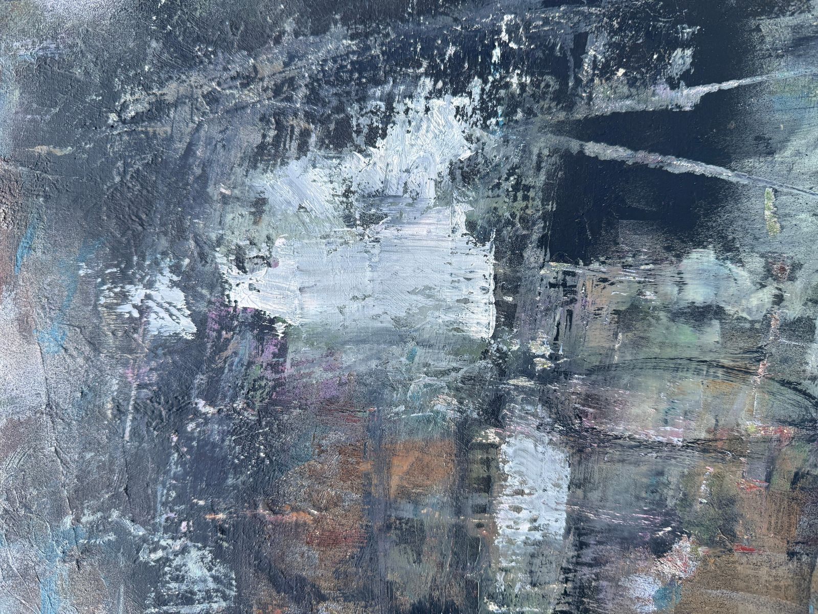 Jordi Baget Ballester Musical Notes Oil On Canvas Abstract Painting C.1980 photo Art