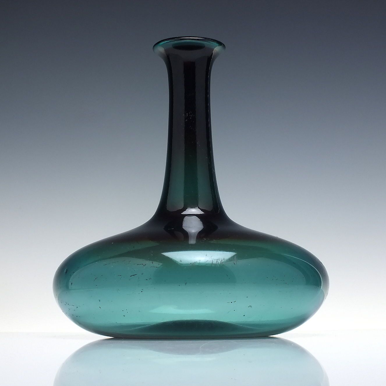 Unusual Georgian Green & Red Glass Mell Decanter C1830