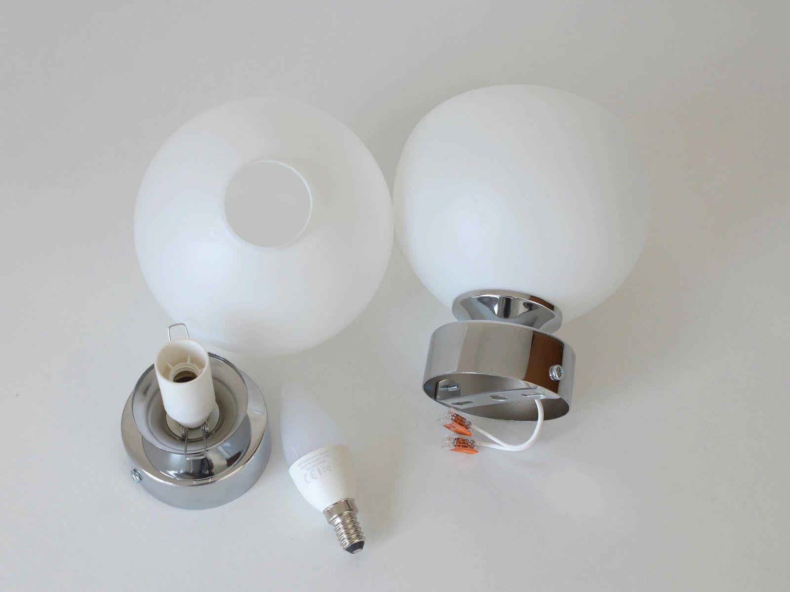 photo furniture Set Of 2 Milk Glass Sconces / Redesign Vintage Wall Lamps / Ceiling Lighting / Flush Mount Lights