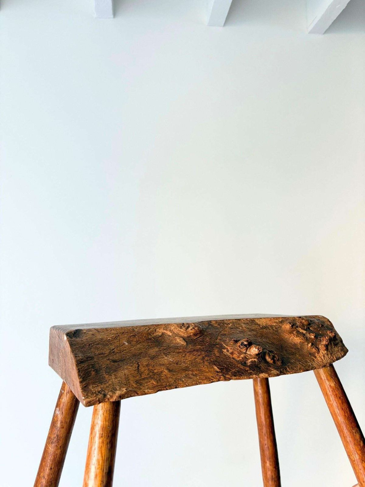 Primitive Brutalist Side Table Stool In Solid Oak By Acornman photo for sale