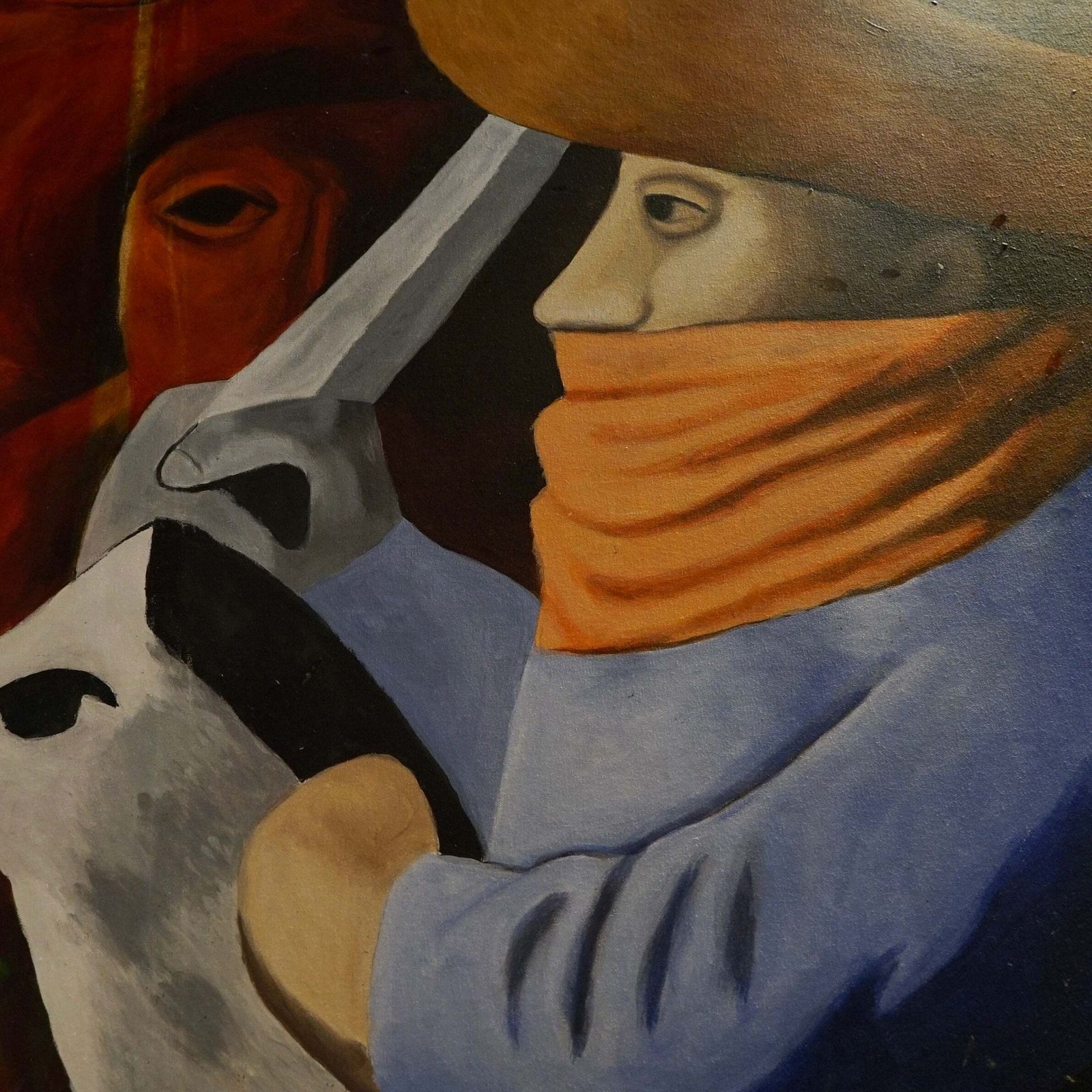 Hand Painted Reproduction Of ‘Carnival En Huejotzingo’ By Jose Chavez Morado photo Art