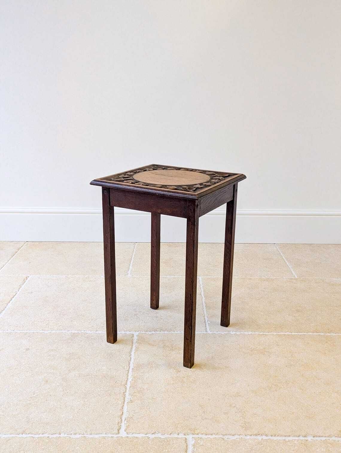 Antique Arts And Crafts Oak Occasional Table C.1920