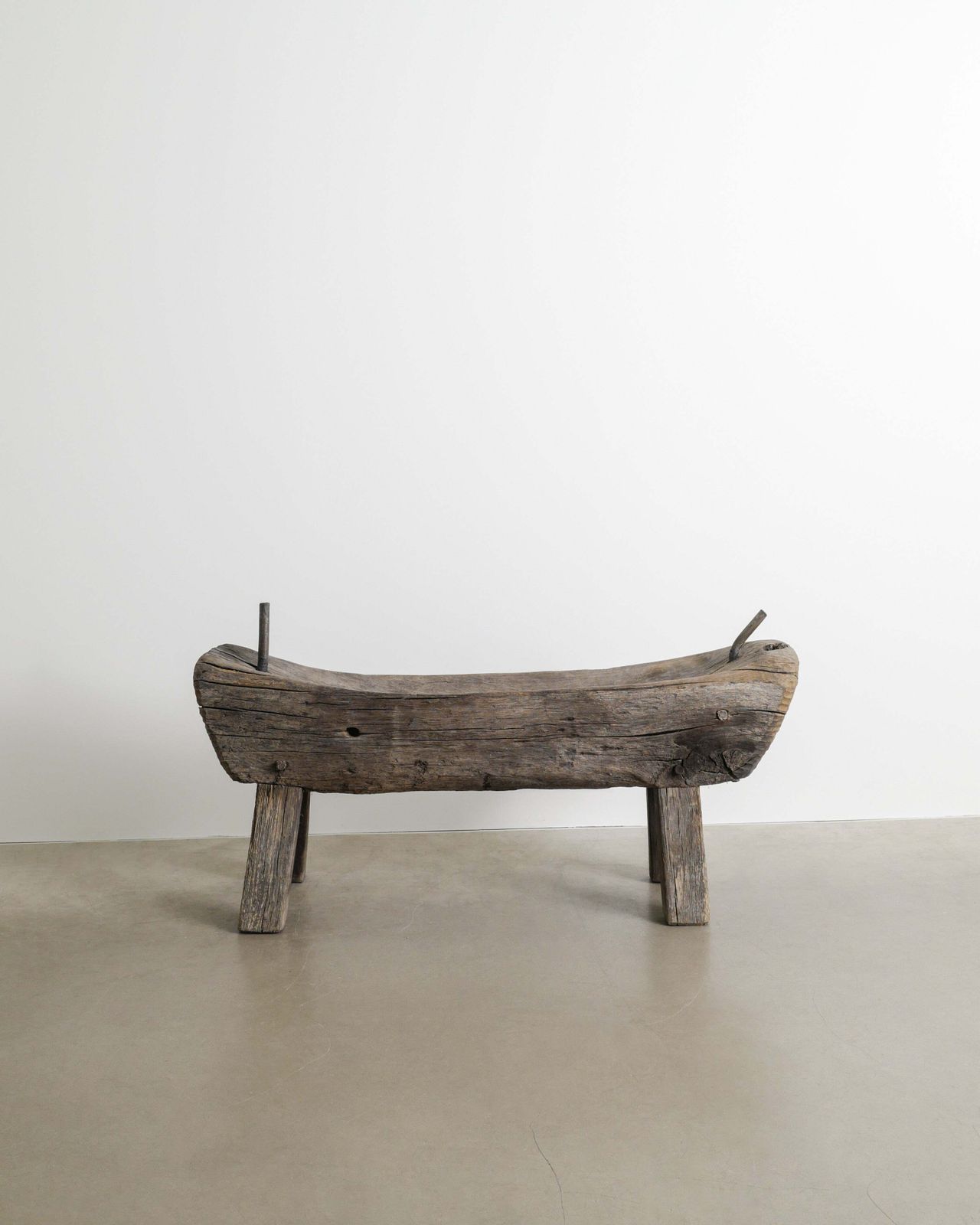 Unique Danish Mid Century Sculptural Wooden Bench By Jacob Hermann Produced In Denmark, 1960s