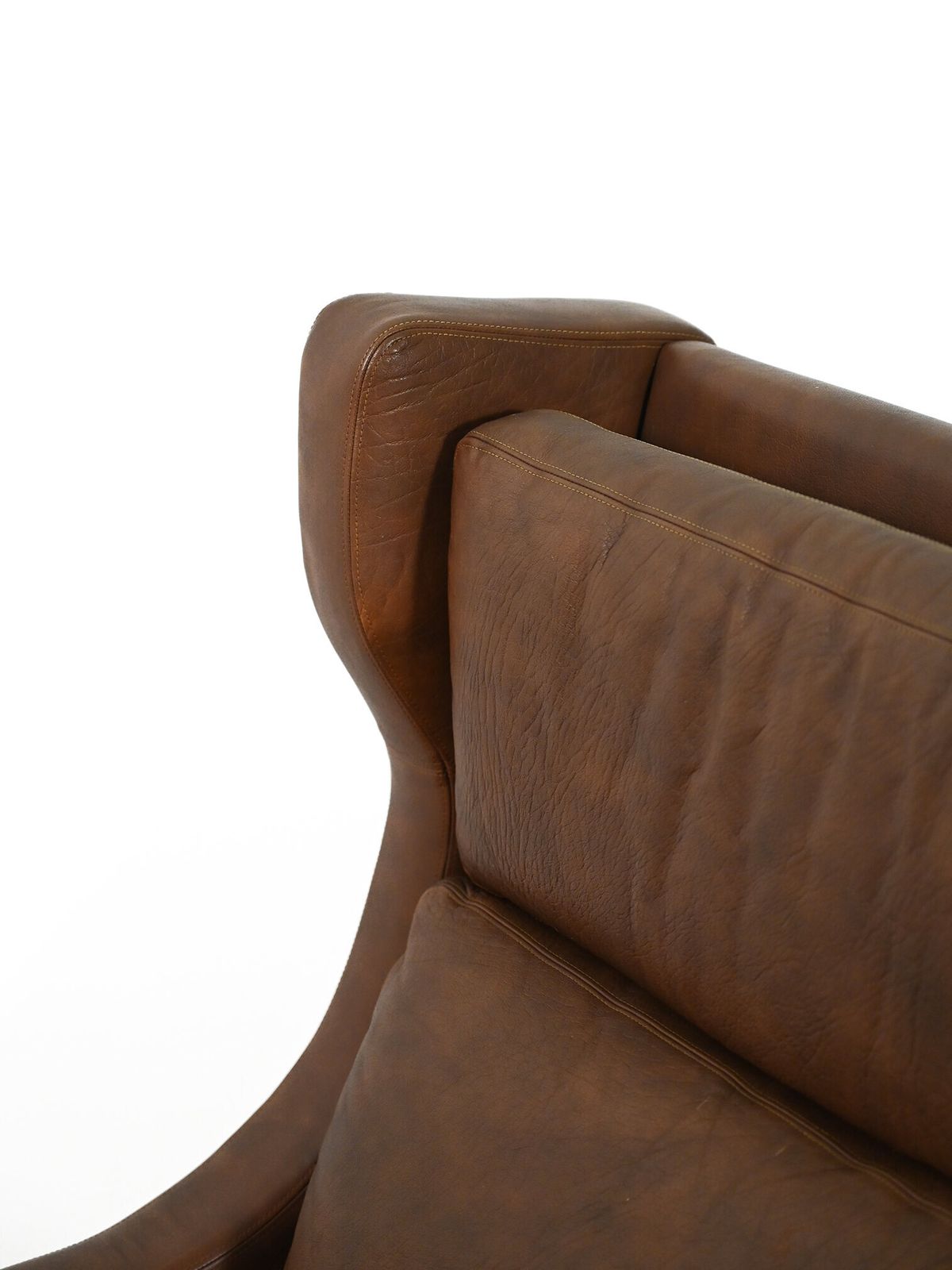 Pair Of Danish Armchairs In Dark Brown Leather photo vinterior