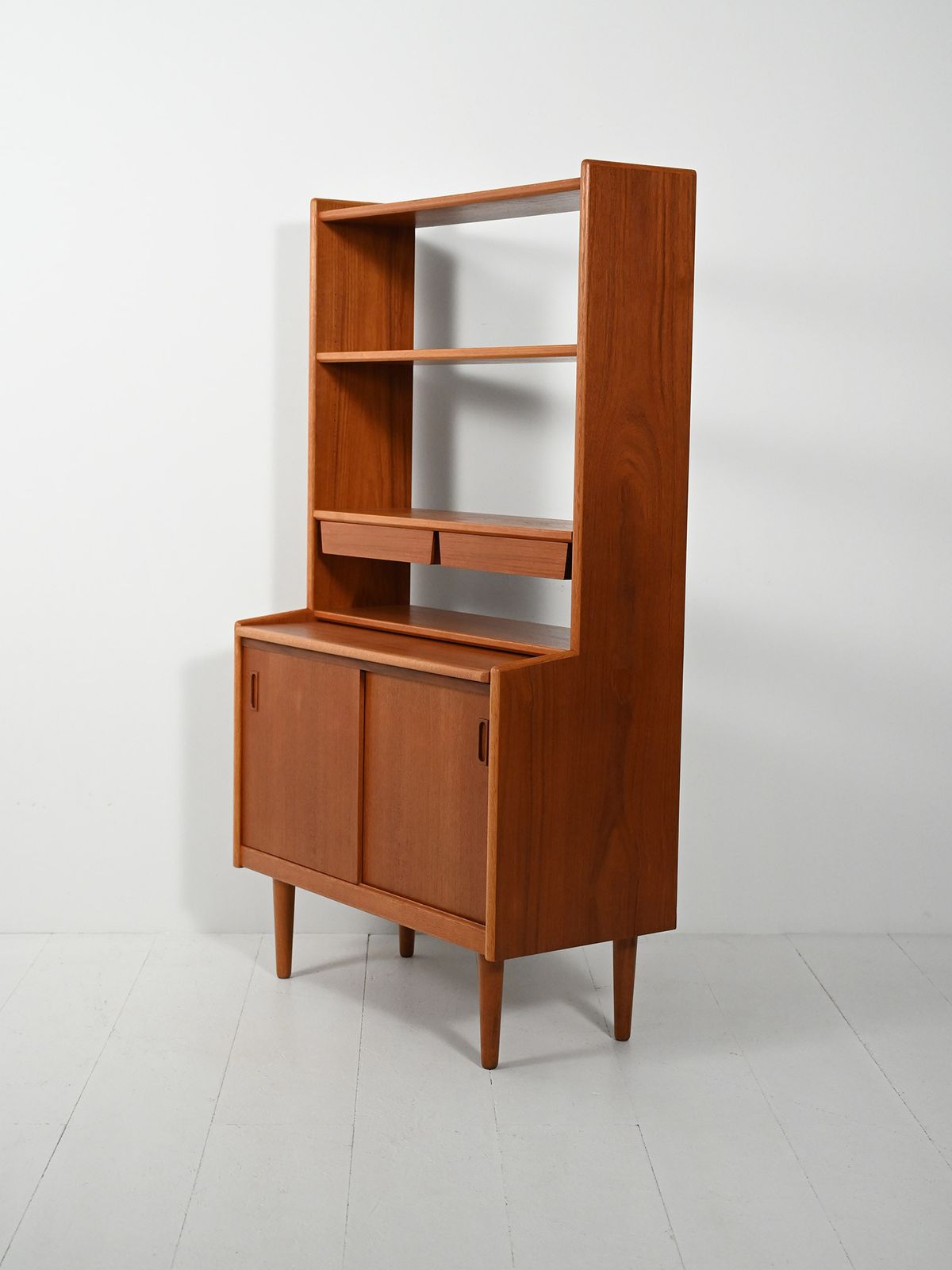 Scandinavian Teak Bookcase With Suspended Drawers photo vinterior