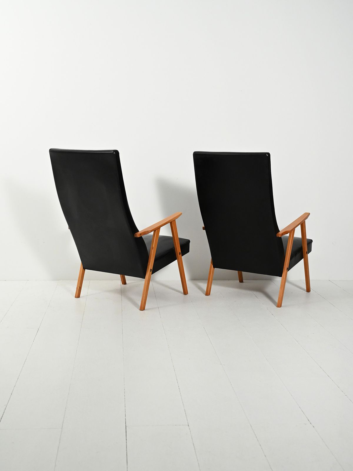 Pair Of Scandinavian Armchairs From The 1950s And 1960s With High Backs photo 1590.0